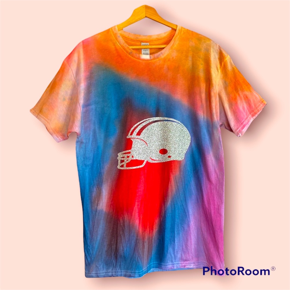 5 for $25 Football Tie Dye Shirt Large